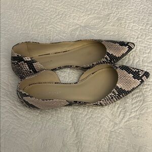 Marc Fisher Snakeskin Flats - Black and Taupe. good condition.